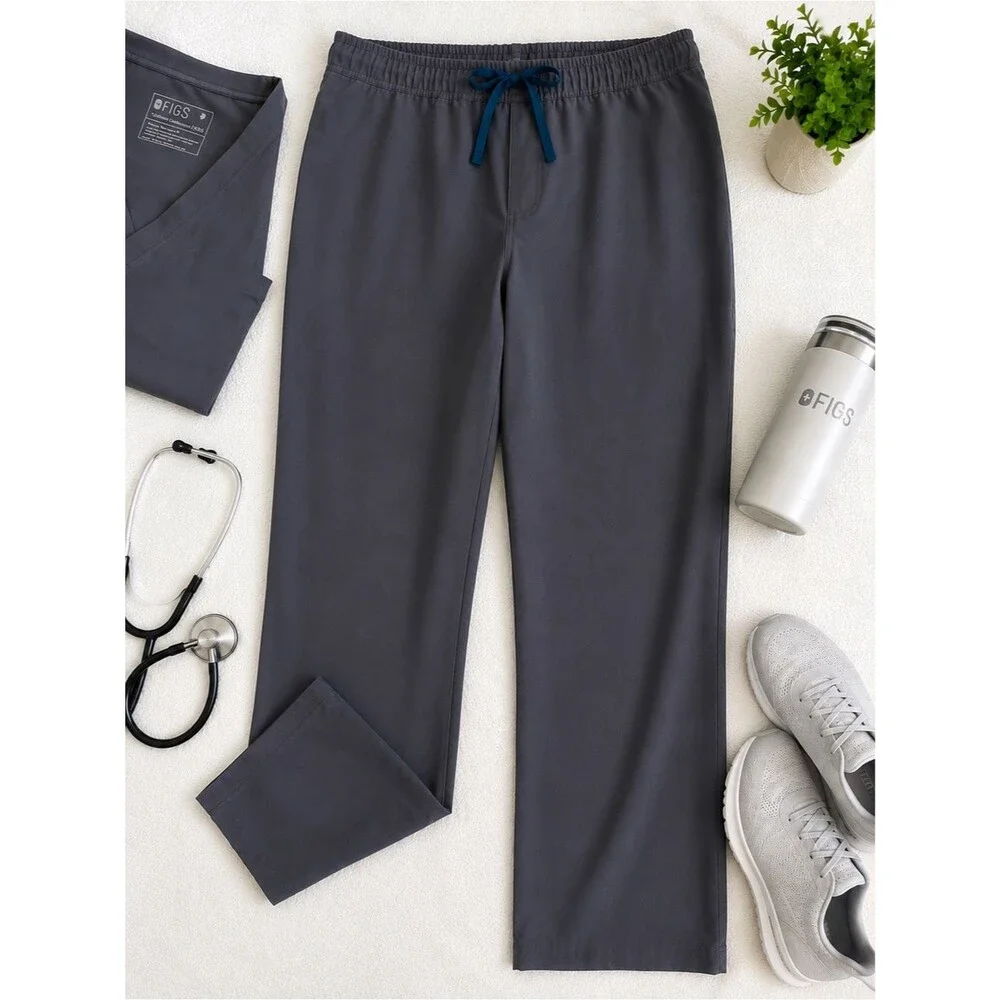 FIGS Technical Collection Scrub Pants Men’s XXL Short Gray Stretch Straight Leg